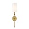 Z-Lite Emily 1 Light Wall Sconce, Rubbed Brass & Off White 3033-1S-RB - alternate 6